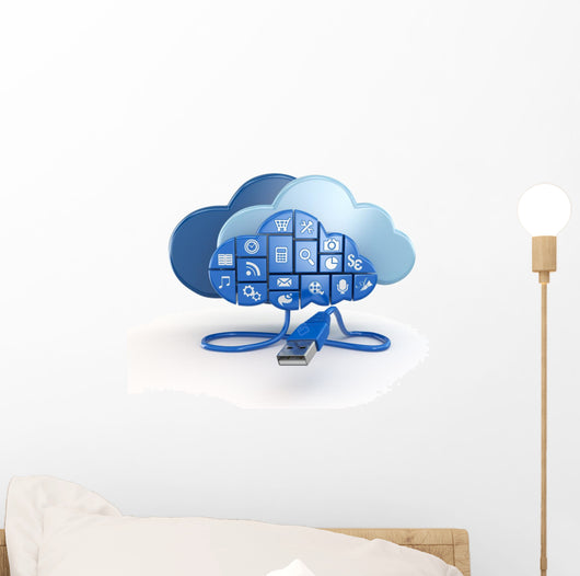 Cloud Computing Concept Apps Wall Decal