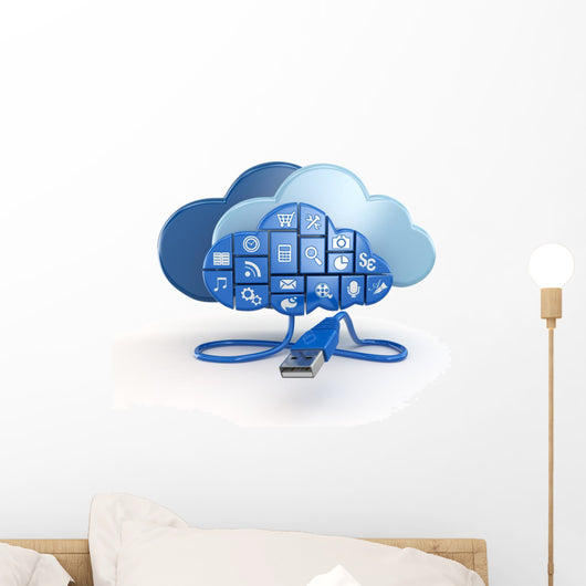 Cloud Computing Concept Apps Wall Decal