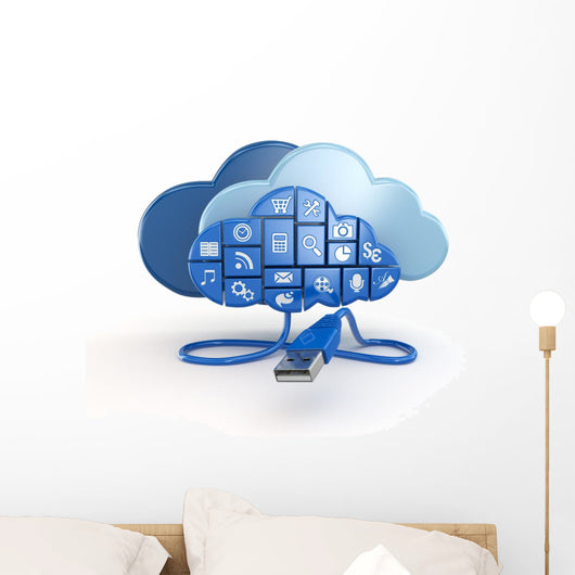 Cloud Computing Concept Apps Wall Decal