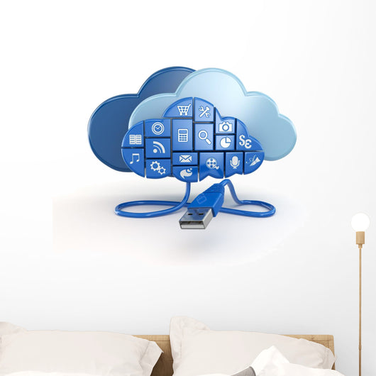 Cloud Computing Concept Apps Wall Decal