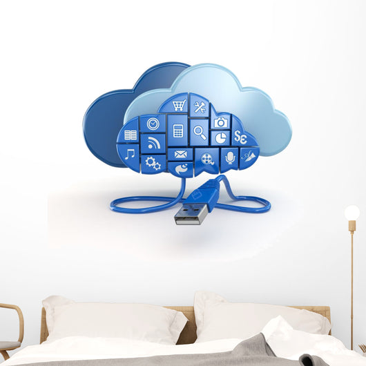 Cloud Computing Concept Apps Wall Decal