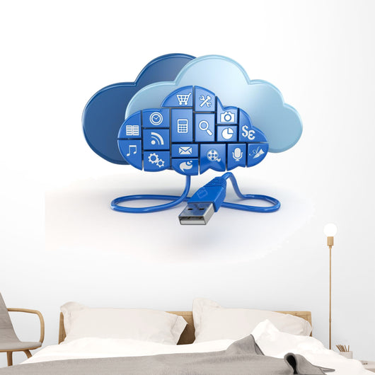 Cloud Computing Concept Apps Wall Decal