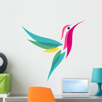 Hummingbird Wall Decal shown on a wall