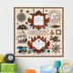 Vintage Map Elements Wall Decal
