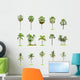 Set Palm and Coconut Wall Decal Sticker Set Wall Decal