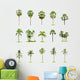 Set Palm and Coconut Wall Decal Sticker Set Wall Decal