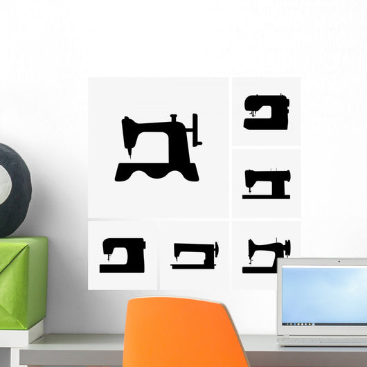 Sewing Machine Silhouettes Wall Decal