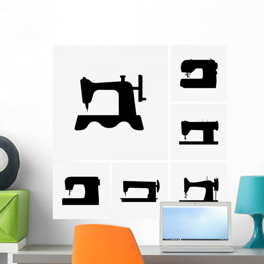 Sewing Machine Silhouettes Wall Decal