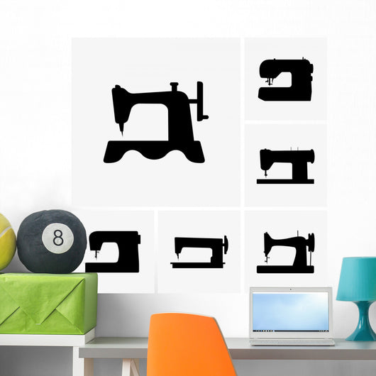 Sewing Machine Silhouettes Wall Decal