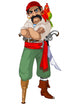 Pirate with Parrot Wall Decal