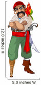 Pirate with Parrot Wall Decal