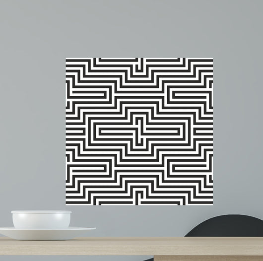 Black and White Zigzag Wall Decal