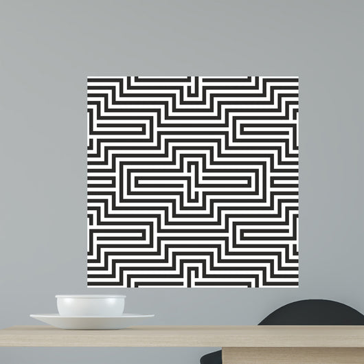 Black and White Zigzag Wall Decal