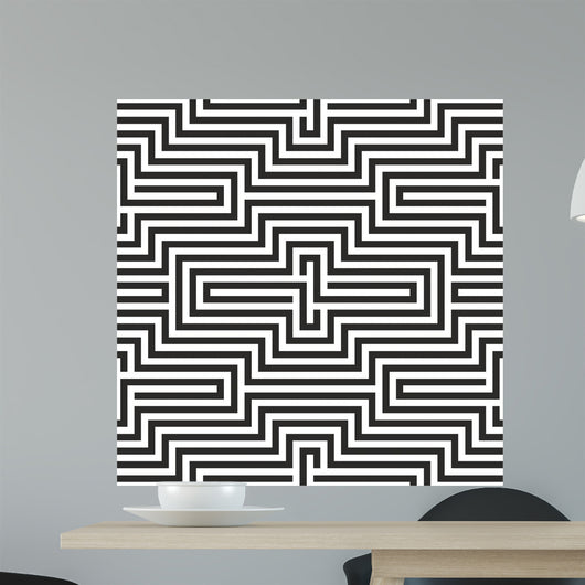 Black and White Zigzag Wall Decal