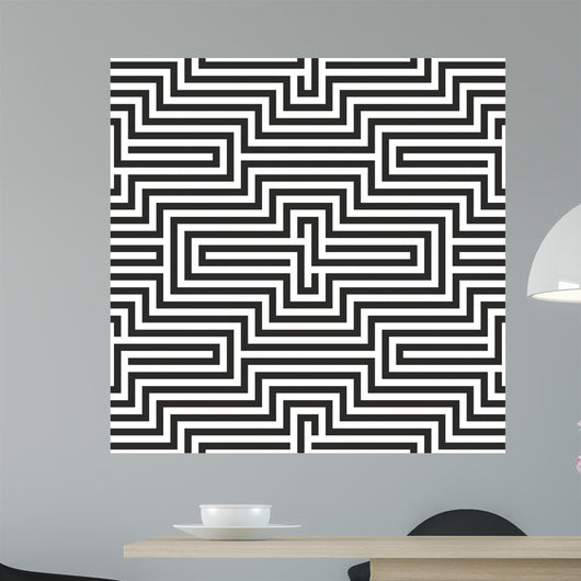 Black and White Zigzag Wall Decal