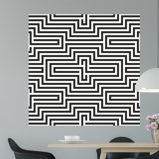 Black and White Zigzag Wall Decal