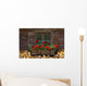 Window Hut with Geraniums Wall Decal
