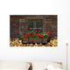 Window Hut with Geraniums Wall Decal