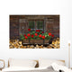 Window Hut with Geraniums Wall Decal