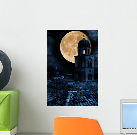 Moon over Old Town Wall Decal