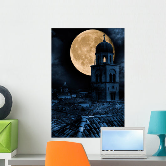 Moon over Old Town Wall Decal