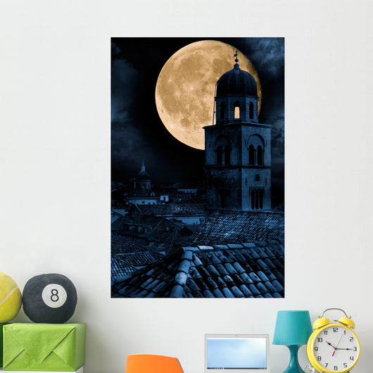 Moon over Old Town Wall Decal