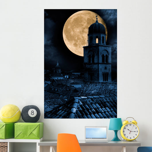 Moon over Old Town Wall Decal