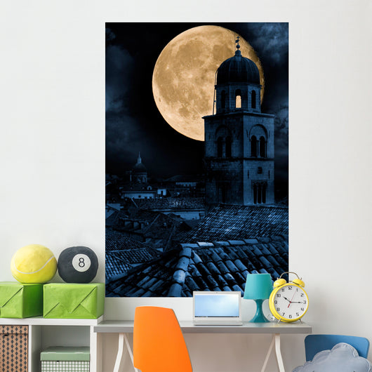 Moon over Old Town Wall Decal