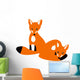 Two Red Baby Foxes Wall Decal