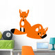 Two Red Baby Foxes Wall Decal