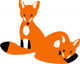 Two Red Baby Foxes Wall Decal