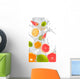 Fresh Oranges Lime And Grapefruit in Water Wall Decal