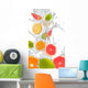 Fresh Oranges Lime And Grapefruit in Water Wall Decal