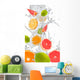 Fresh Oranges Lime And Grapefruit in Water Wall Decal