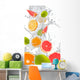 Fresh Oranges Lime And Grapefruit in Water Wall Decal