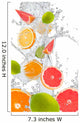 Fresh Oranges Lime And Grapefruit in Water Wall Decal
