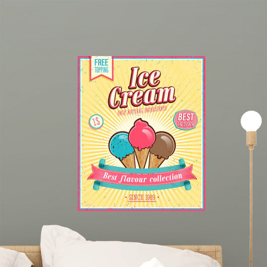 Vintage Ice Cream Poster Wall Decal