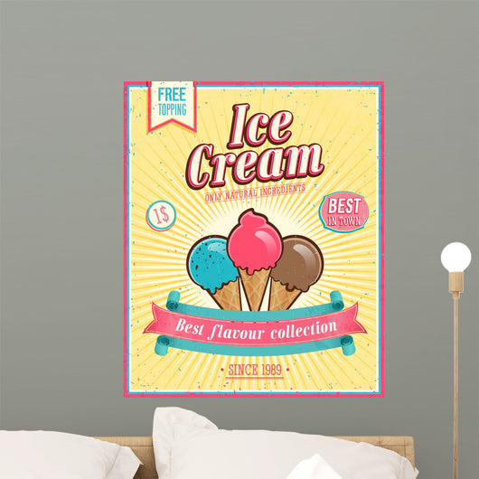 Vintage Ice Cream Poster Wall Decal