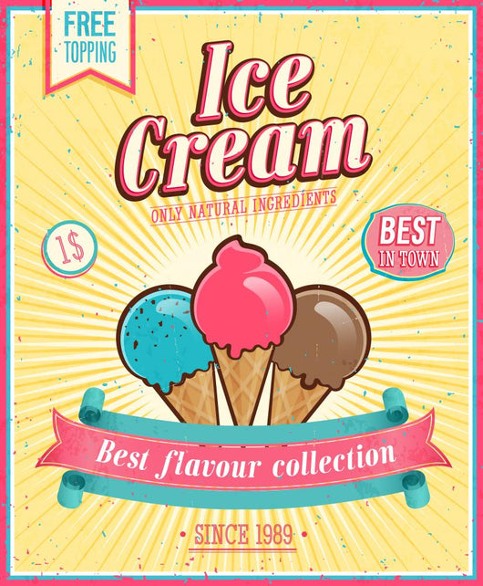 Vintage Ice Cream Poster Wall Decal