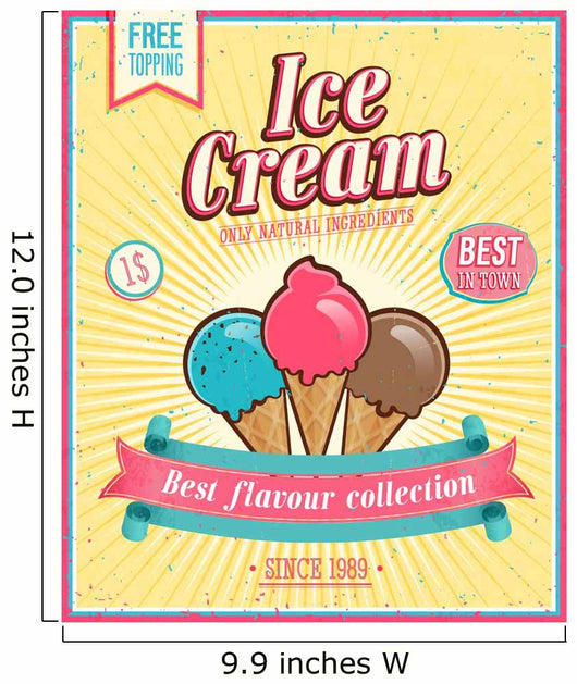 Vintage Ice Cream Poster Wall Decal