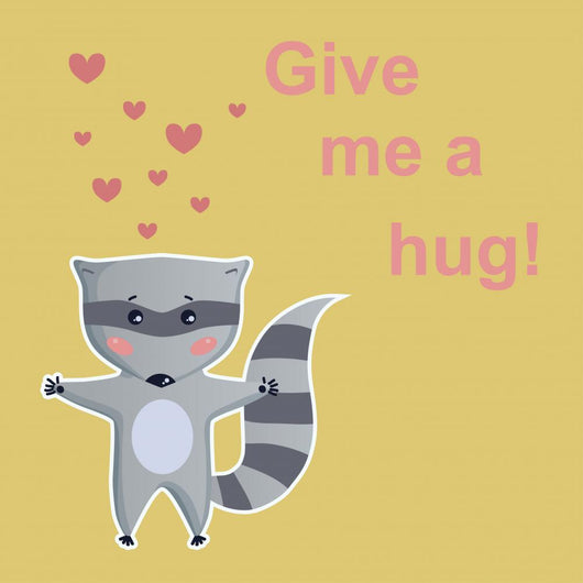 Cute Raccoon Vintage Wall Decal