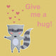 Cute Raccoon Vintage Wall Decal