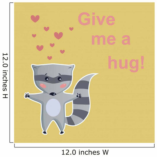 Cute Raccoon Vintage Wall Decal