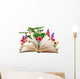 Open Book Flower Bouquet Wall Decal