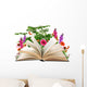 Open Book Flower Bouquet Wall Decal