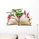 Open Book Flower Bouquet Wall Decal