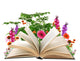 Open Book Flower Bouquet Wall Decal