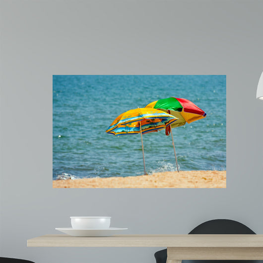 Beach Umbrellas Sea Wall Decal
