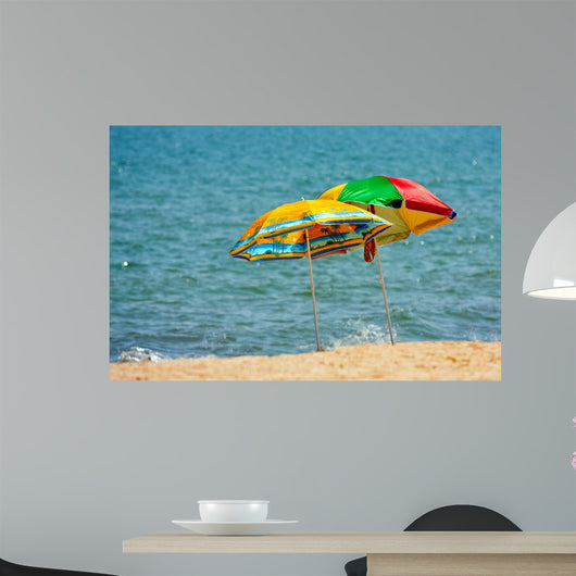 Beach Umbrellas Sea Wall Decal