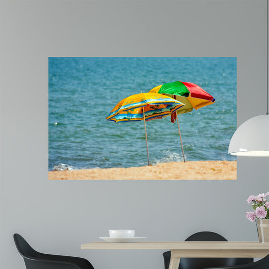 Beach Umbrellas Sea Wall Decal
